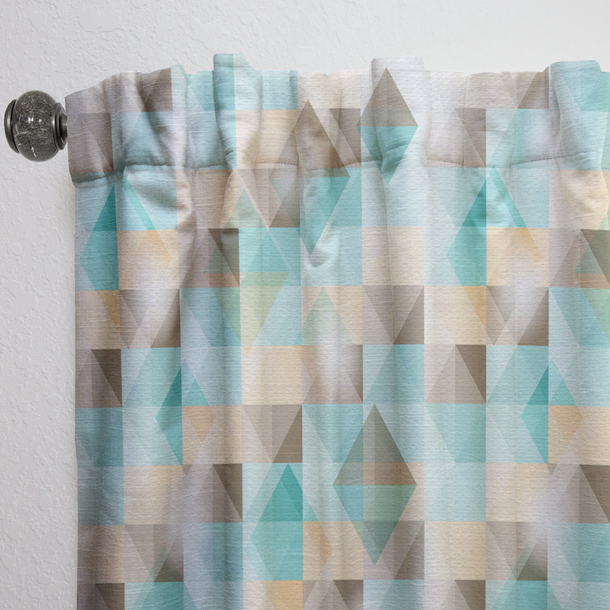 Designart 'Triangular Shapes Colourfields XXVI' Traditional Curtain Panel