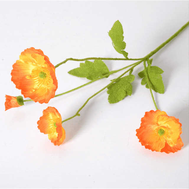 Xiao Hua 6 flores artificiales de amapola de maíz, flores falsas, flores artificiales para decoración de bodas