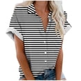 thumbnail image 2 of Fiudx Ropa de Mujer Blusas de Manga Corta Estampadas Informales Regulares para Mujertop, 2 of 5
