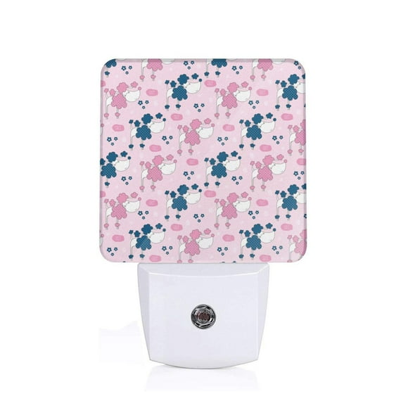 Balery Cartoon Poodle Dog Luz Nocturna LED con Sensor Automático, Enchufe con Sensor Crepuscular, Luz Suave de 0.5W para Dormitorio, Pasillo, Baño-US