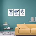 thumbnail image 5 of 3 Piece Canvas Wall Art Navy Flower Painting Art Prints Blue Floral With Butterfly Picture Artwork Modern Bedroom Bathroom Wall Decor Framed Ready to Hang Each Panel 12x16 Inches, 5 of 6