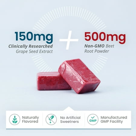 HumanN SuperBeets Heart Chews Daily Blood Pressure Support for Circulation - 120 Count