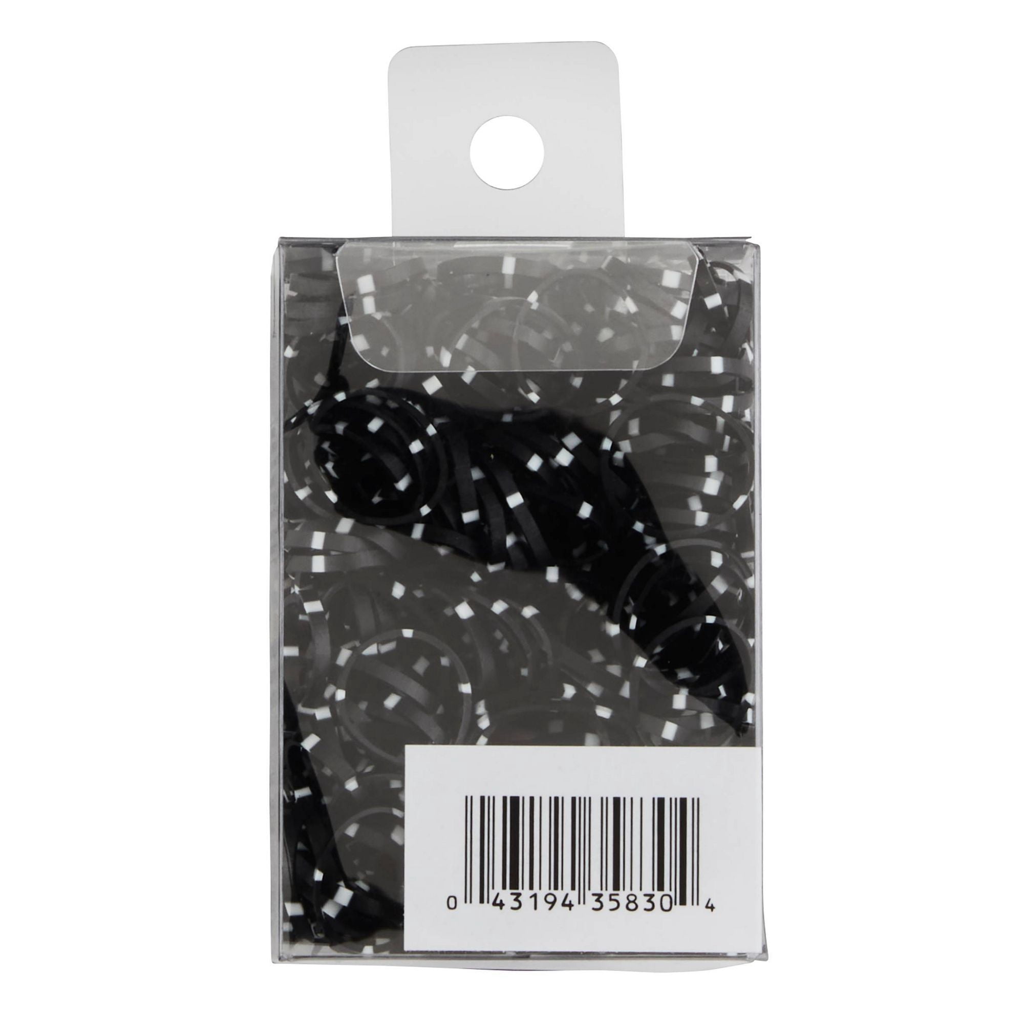 (4 pack) Scunci Elastic Hair Polybands In Acetate Box, Black/White, 500-Pieces