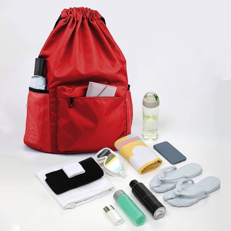 Drawstring Backpack with Wet Pocket Gym Backpack Water-Resistant Cinch String Amazon.com | BAVELOE Drawstring Backpack with Wet Pocket Gym  main image 2
