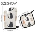 thumbnail image 2 of Yayeee Oven Mitts and Pot Holder Set of 4 Heat Resistant Kitchen Gloves Baking Hot Pad, Cute Cartoon Cats, 2 of 5