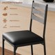 thumbnail image 5 of 2-piece bar stools set: faux leather forrado, de madera bar sillas con back, footrest, y thick cushion - counter height para kitchen island o apartment (gris), 5 of 7
