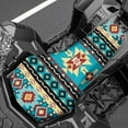 thumbnail image 3 of Renewold ATV Seat Cover Waterproof 25.2x10 Inch Anti-slip Universal Four Wheeler Seat Cover with Elastic Edge for Yamaha Grizzly 700 & Honda FourTrax, Southwest American Tribal Teal Red, 3 of 7