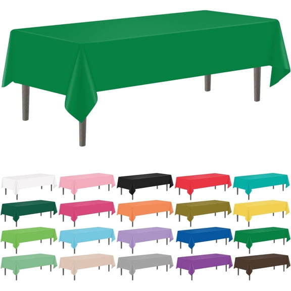 Cterwk 2 Pack Plastic Tablecloth Disposable Rectangle Table Cloth Decorative Table Cover for Parties, Weddings, 54" x 108"