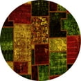 thumbnail image 1 of Ahgly Company Indoor Round Patchwork Yellow Transitional Area Rugs, 5' Round, 1 of 4