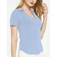 thumbnail image 2 of SSLR V Neck T Shirts for Women Short Sleeve tshirts Summer Tops Ribbed Tee Shirts, 2 of 8