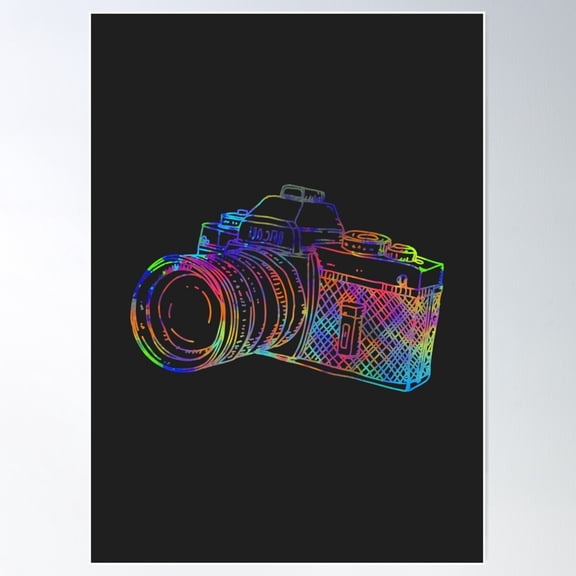 Camera Poster Wall Art, Modern Wall Decor For Living Room Bedroom, 8x12 UNFRAMED