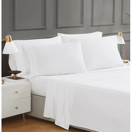 Egyptian Cotton 400 Thread Count Sateen Sheet Set with Bonus Pillowcases, Extra Long Staple Cotton, Soft Breathable & Wrinkle Resistant QUEEN