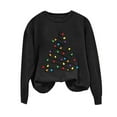 thumbnail image 4 of Womens Long Sleeve Christmas Sweatshirts Christmas tree Print Hooded Tops Xmas Holiday Casual Fall Pullover Sweater Winter Clothes, 4 of 4