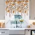 thumbnail image 2 of Swag Curtain Valances Orange Floral Swag Valances for Kitchen Windows Grey Eucalyptus Leaves Short Topper Curtains Valance Tier Pair for Kitchen Bedroom Living Room Bathroom 28"x36", 2 of 8