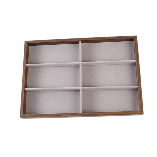 Bandeja expositora para gafas, caja de almacenamiento para gafas de sol, ligera y apilable, Cuadrícula gris de 6