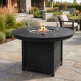 thumbnail image 3 of WestinTrends Helios 47" Modern Outdoor Patio Propane Gas Round Fire Pit Table (Rocks Not Included), Black, 3 of 14