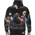 thumbnail image 7 of Honeii White Purple Flower Chicken Pattern Mens Hoodies Men's Loose Sleeve Sweatshirt,Pullover Hooded Sweatshirt for Men,Essentials Hoodie-X-Large, 7 of 7