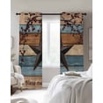 thumbnail image 2 of Blue Brown Texas Star Blackout Curtains for Bedroom, Retro Country Star Farmhouse Wooden Room Darkening Window Drapes for Living Room, Thermal Insulated Grommet Curtains, 42x84 inch, 2 Panels, 2 of 9