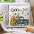thumbnail image 3 of Thanksgiving Pillow Covers 16x16 Set of 2, Fall Green Truck Pumpkin Sunflower Maple Leaf Throw Pillow Covers Decorative Couch Cushion Cover, Microfiber Soft Pillowcases for Bedroom Living Room Sofa, 3 of 9