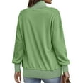 thumbnail image 3 of Resicozy Women Loose Sweatshirt Long Sleeve Pullover Tops Henley Button V Neck Casual Sweatshirts with Pockets Mint Green L, 3 of 3