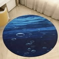 thumbnail image 4 of Bright Sunshine Through Deep Blue Sea Floral Medallion Round Rug - Small Round Area Rug, Soft Non-Slip Machine Washable Bedroom Mat Indoor Accent Entry Carpet for Office Desk Dorm Hallway, 4 of 6