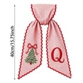thumbnail image 2 of WEIOUKC Christmas Wreath Sash for Front Door, Red & White Striped Fabric Wreath Bow Sash with Embroidered Letter & Christmas Tree, Festive Hanging Decoration for Home, 2 of 4