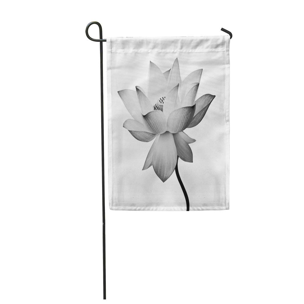 KDAGR Serene Lotus Flower White Zen Beautiful Garden Flag Decorative