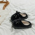 thumbnail image 4 of Womens Memory Foam Fuzzy Slippers Cartoon Cat Plush Platform Slippers Home Cotton Slippers Comfy Slip-On Warm House Shoes Black Size 9, 4 of 9