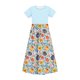 thumbnail image 4 of Vestido de manga corta con cuello redondo para niña, vestido de Pascua de manga corta para niña, vestido estampado con doble bolsillo para niña, falda larga informal, vestido de poliéster para niña, 4 of 5