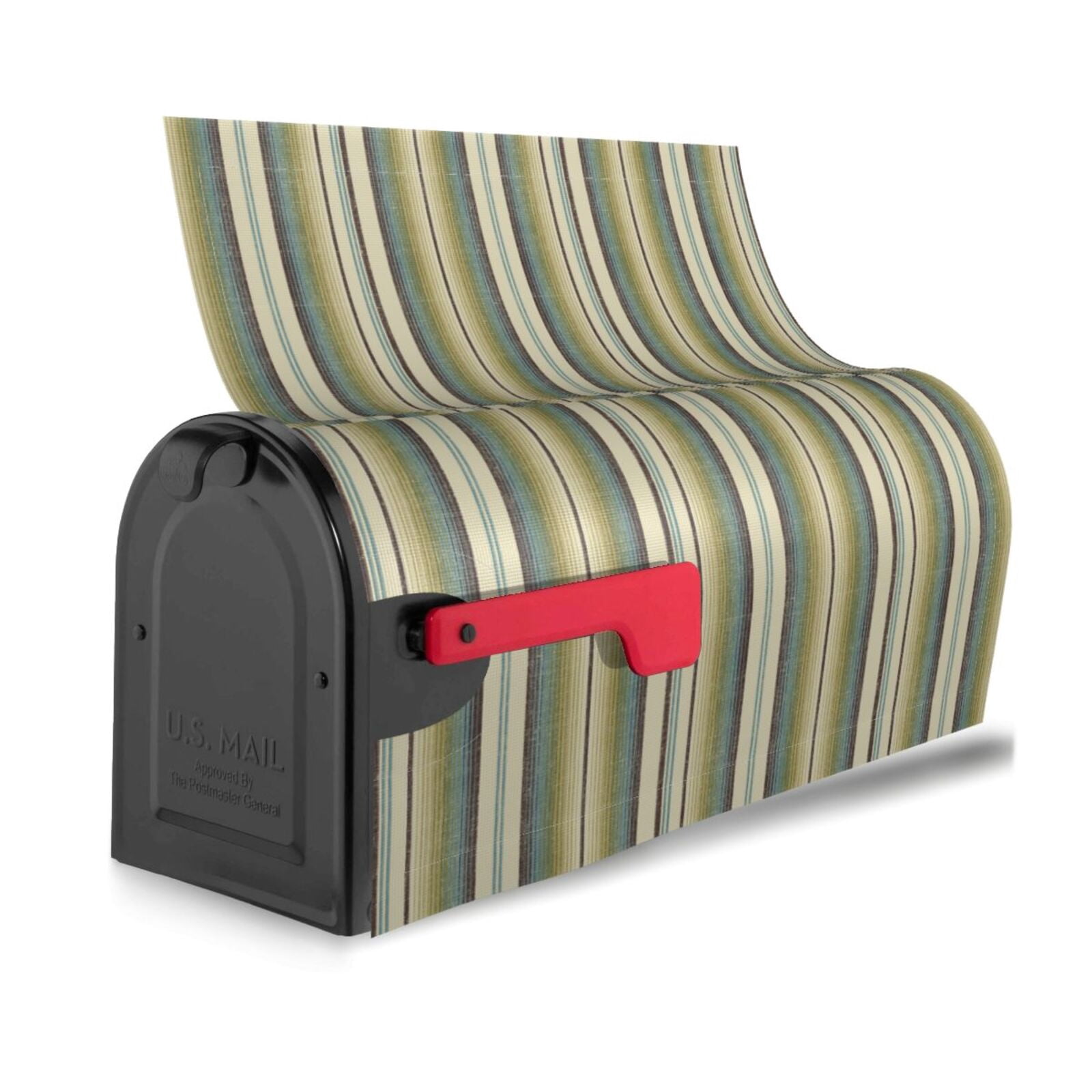 Xecao Colourful stripes for Mailbox Cover with Magnetic Strips, Waterproof and Sunscreen, Adds a Decorative Touch to Your Garden Yard-25.5x21 in