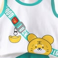 thumbnail image 4 of TOWED22 Toddler Boys Summer Outfits Sleeveless Tropical Print Tank Top Elastic Waist Shorts 2Pcs Green,6-9 M, 4 of 4