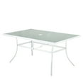 Mainstays 60" Rectangle Glass Top Outdoor Patio Dining Table, White