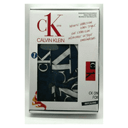 Calvin Klein Men's CK ONE Microfiber Boxer Brief Navy with white logos, L