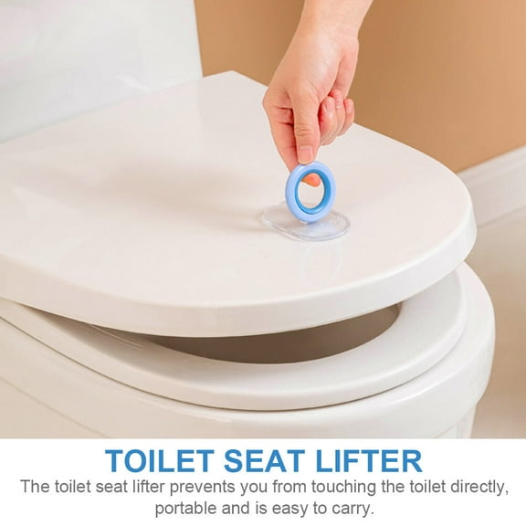 KALLORY 3 Pcs Toilet Lid Lifter Seat Riser with Handles Covers Round