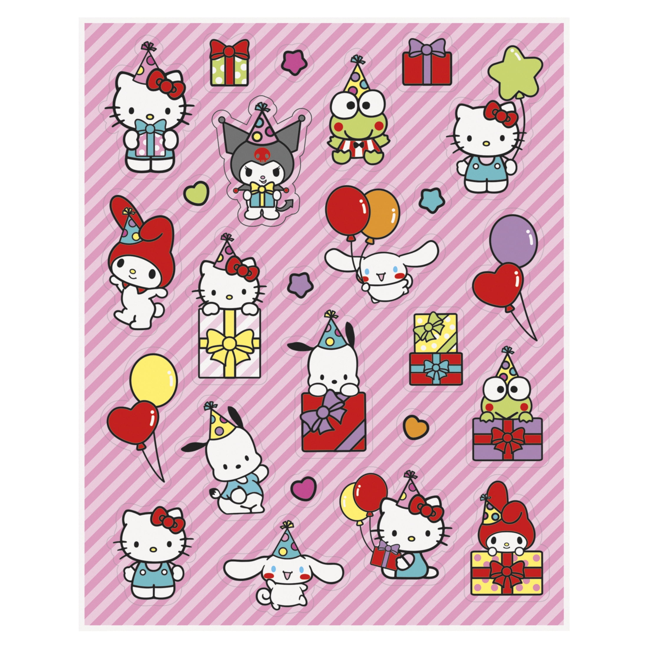 Hello Kitty 4 Count Multicolor Stickers