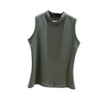 thumbnail image 3 of Jusqu'à 30 % de Réduction, Col Rond Uni pour Femmes, Demi-Col Haut Sans Manches, Tissu Doux, Respirant, Confortable, Décontracté Quotidien, Léger, Polyvalent, à la Mode, Vêtements Décontractés Essentiels Quotidiens, 3 of 7