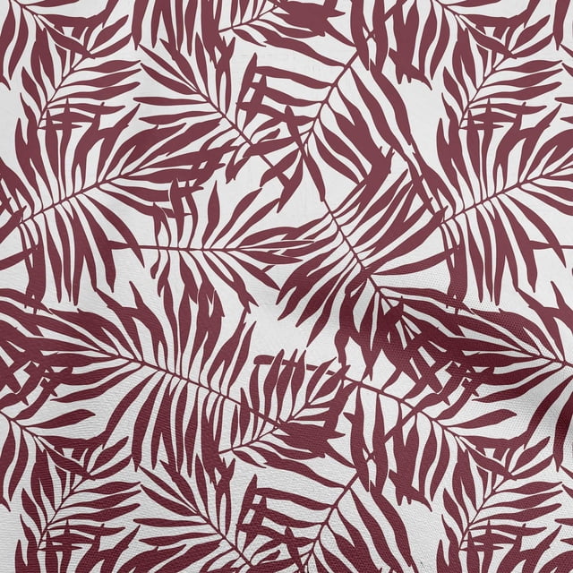 oneOone Rayon Maroon Fabric Leaf Craft Projects Decor Fabric Printed By The Yard 56 Inch Wide