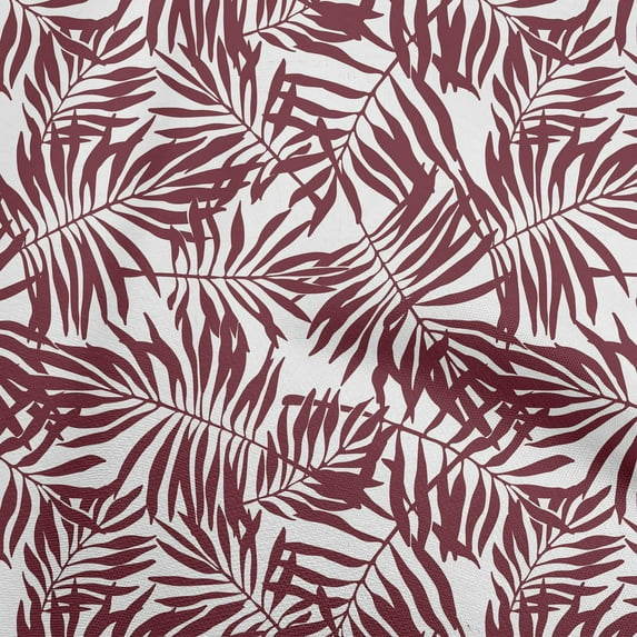 oneOone Cotton Cambric Maroon Fabric Leaf Quilting Supplies Print Sewing Fabric By The Yard 42 Inch Wide