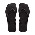 thumbnail image 1 of Sandalias Havaianas delgadas cuadradas de goma negra para mujer, talla 37/38, 1 of 5