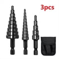 thumbnail image 2 of Juego de Brocas Escalonadas con Ranura Recta HSS, Cortador de Agujeros de Metal y Madera, 3 Uds., 3-12mm, 4-12mm, 4-20mm, 2 of 7