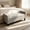 Linen Fabric Light Gray, variant on 51 inch White Velvet Storage Ottoman Bench, Upholstered End of Bed Bench with Rolled Arms & Hidden Storage, Entryway Bench with Storage for Bedroom Living Room