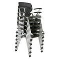 thumbnail image 3 of KFI Studios KOOL Armless Stacking Chair with Casters, Navy, White Seat, 3 of 5