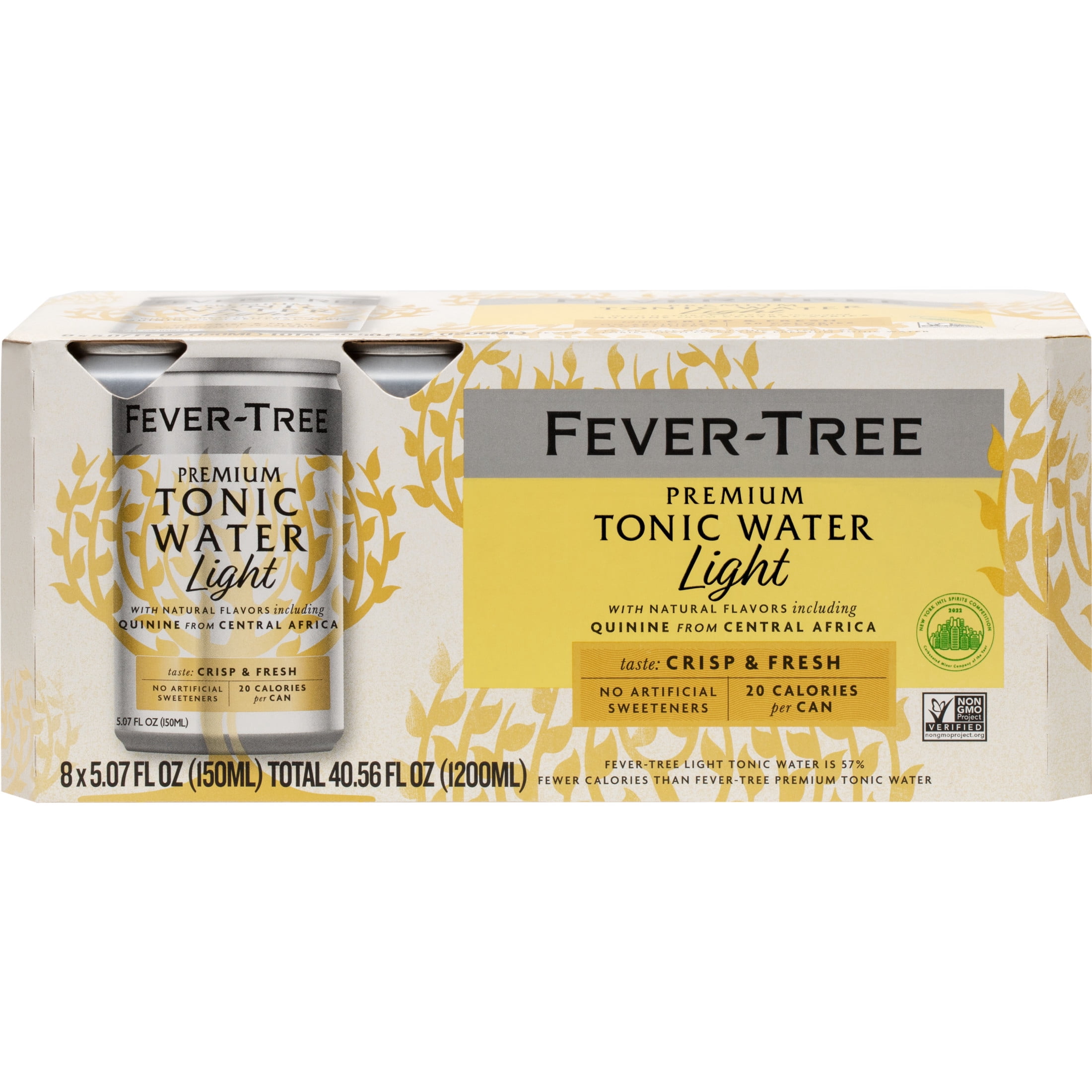 Fever-Tree Light Premium Tonic, 8 Pack, 150 ML Aluminum Cans, 0% ABV