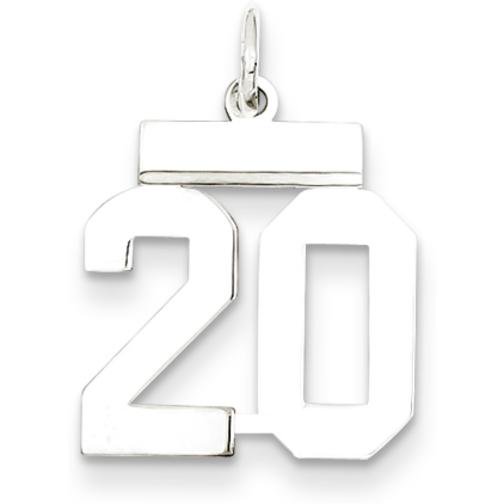 FindingKing Sterling Silver Number 20 Charm