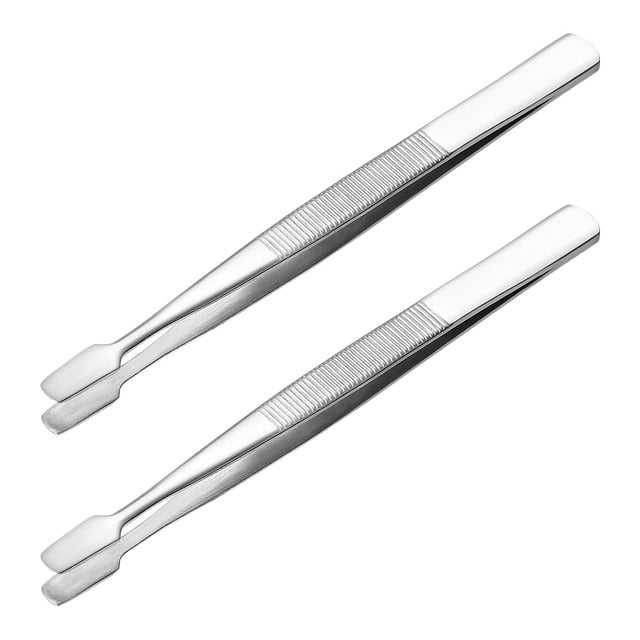 Shisuyan 2Pcs Anti-Static Stainless Steel Tweezers Precision Tweezers Useful Tweezers