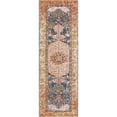 thumbnail image 5 of Unique Loom Outdoor Traditional Collection Area Rug - Timeless (2' x 6' 1" Runner Navy Blue and Light Pink/Gold), 5 of 9