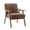 Brown, variant on Hassch Velvet Accent Armchair with Solid Rubberwood Frame and Thick Backrest, Modern Lounge Chair for Living Room, Bedroom, Home Office (Navy)