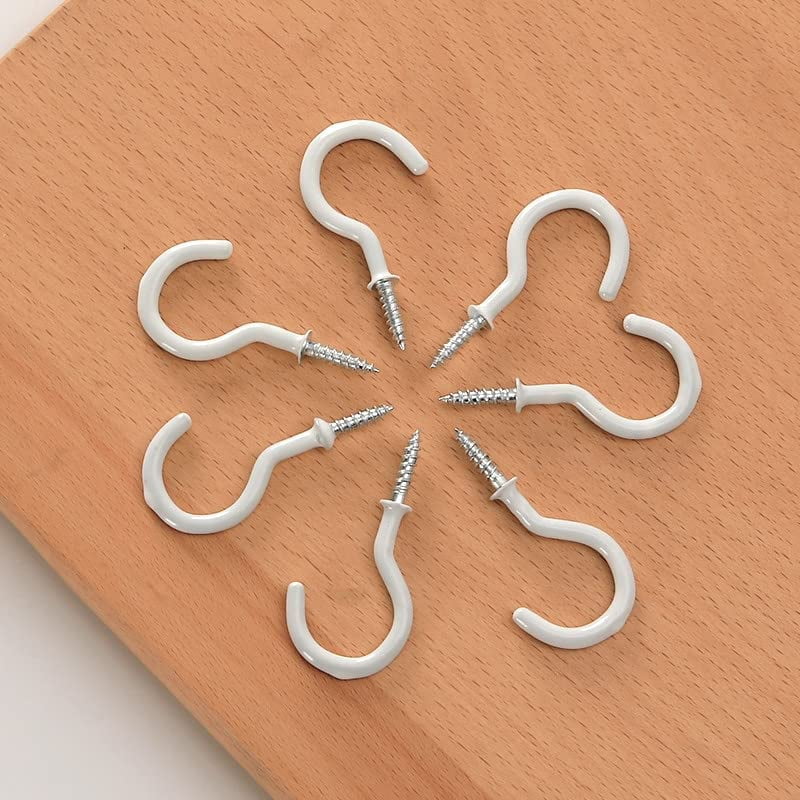 2.8 Inch Ceiling Hooks, Screwin Cup Hooks, Vinyl Coated Screw Hooks