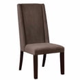 thumbnail image 2 of Fabric Upholstered Wooden Demi Wing Back Parson Chairs, Set of Two, Beige and Brown, 2 of 3