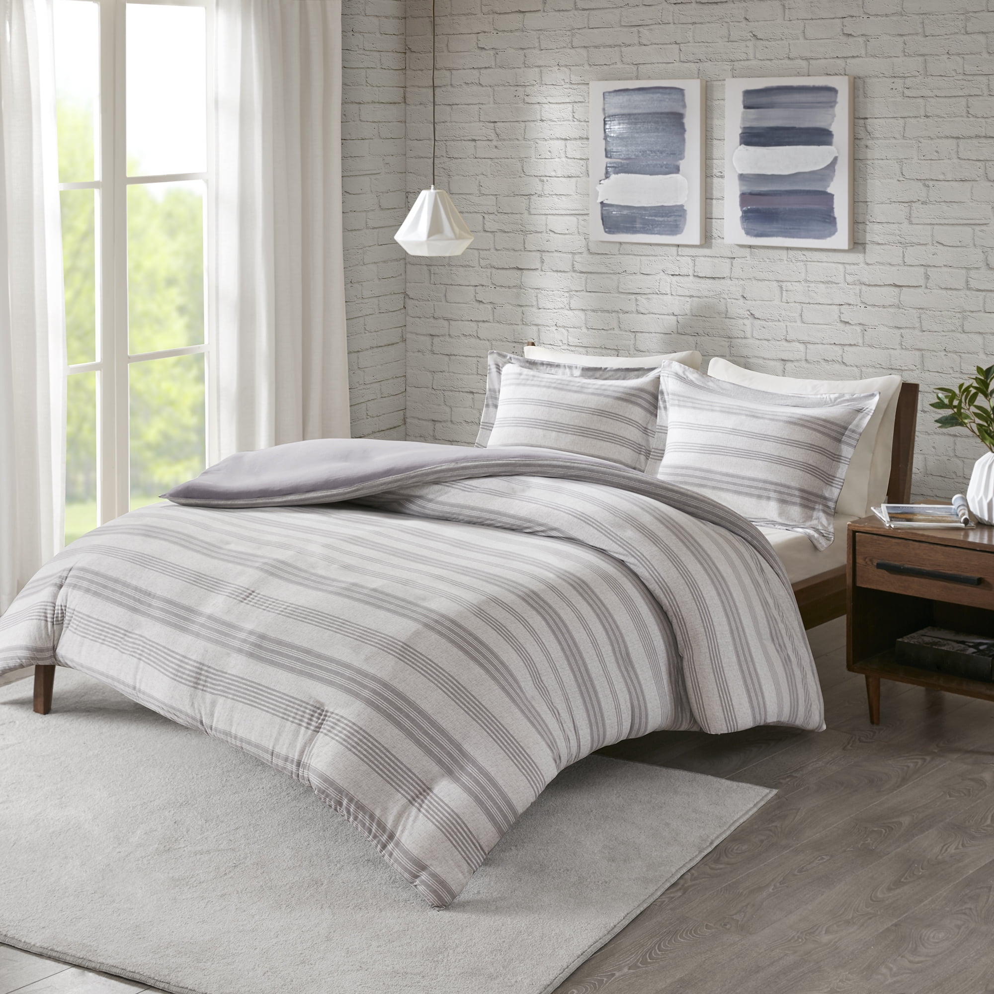 Home Essence Apartment Mason Cotton Blend Jersey Knit Duvet Cover Set